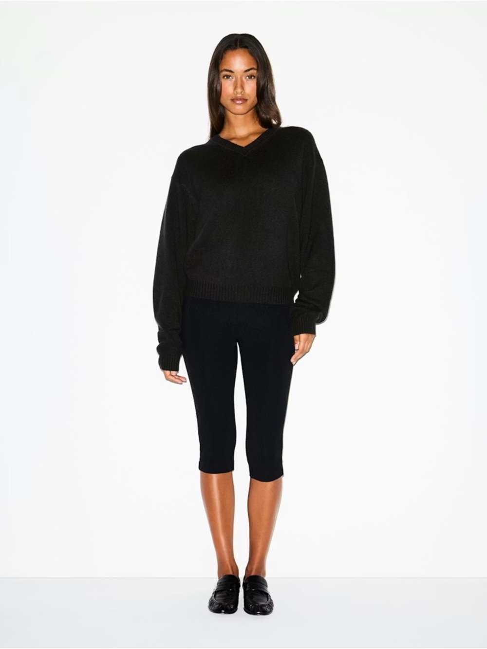 Skims Wool Cashmere V Neck Sweater